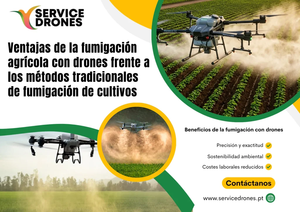 Beneficios de la fumigación agrícola con drones en Portugal