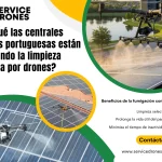 Limpieza de paneles solares con drones